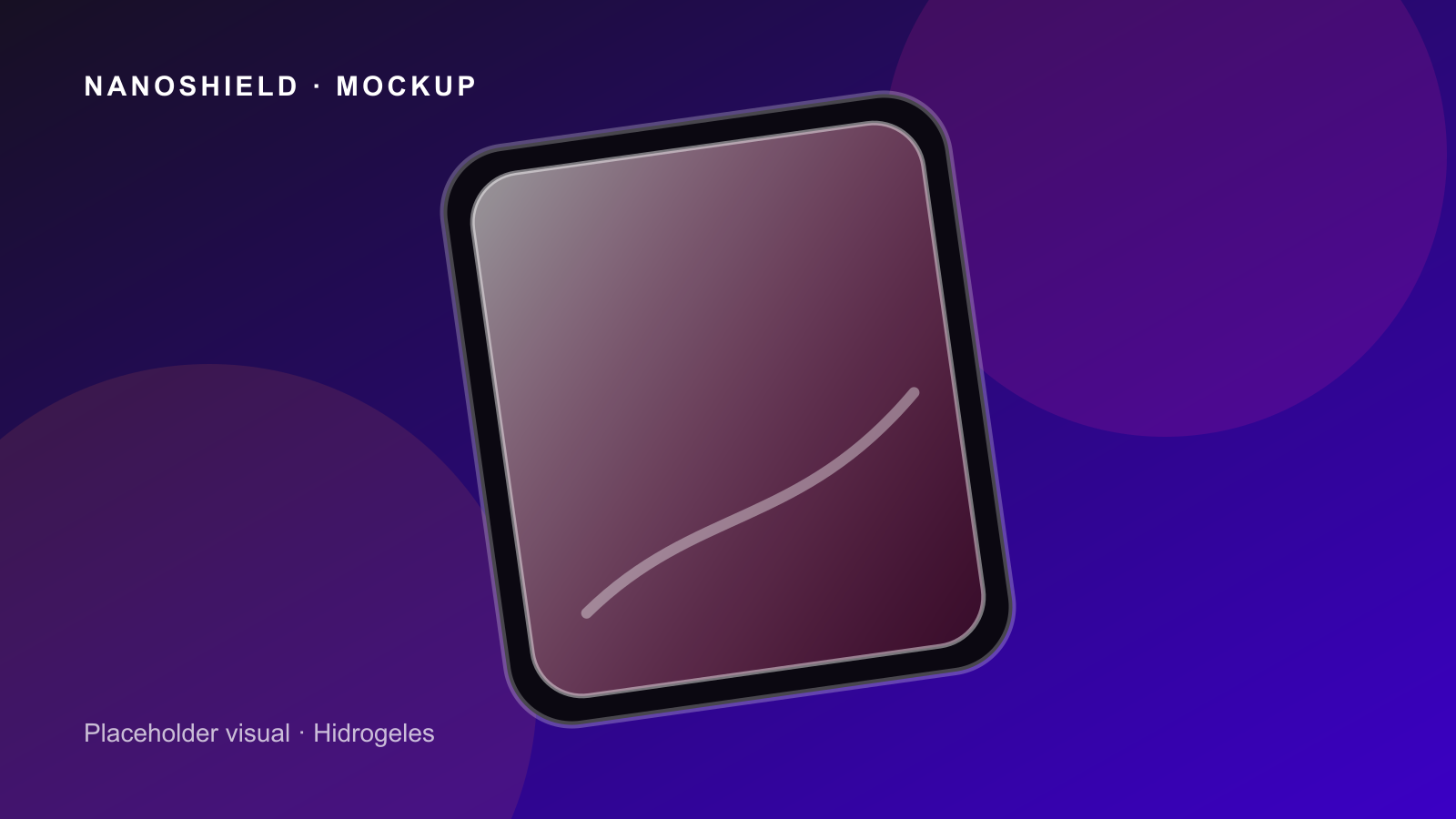 Mockup visual de hidrogel NanoShield